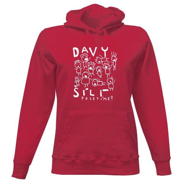 Dámská mikina s kapucí s potiskem Davy šílí