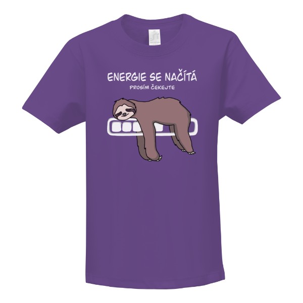 Tričko s potiskem Načítání energie - lenochod